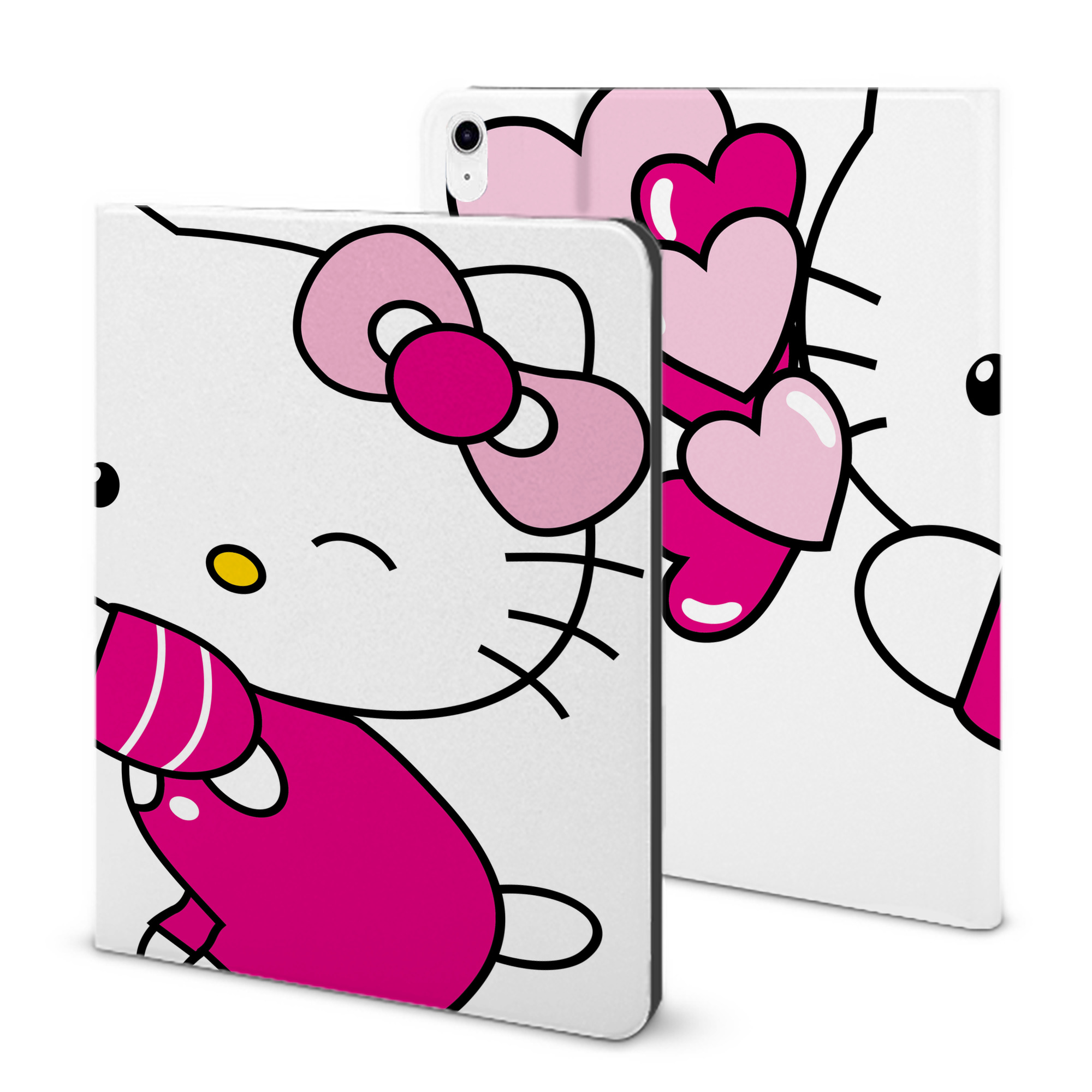 （画像用） Hello Kitty ハローキティ IPad ケース ブック型 PUレザー TPU 耐衝撃 軽量 薄型 ペン収納なし 全面保護 IPad 各モデル対応